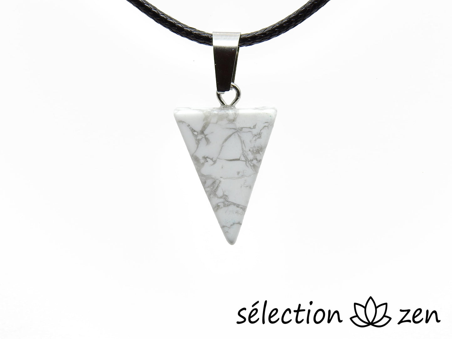 pendentif triangle howlite blanche selection zen