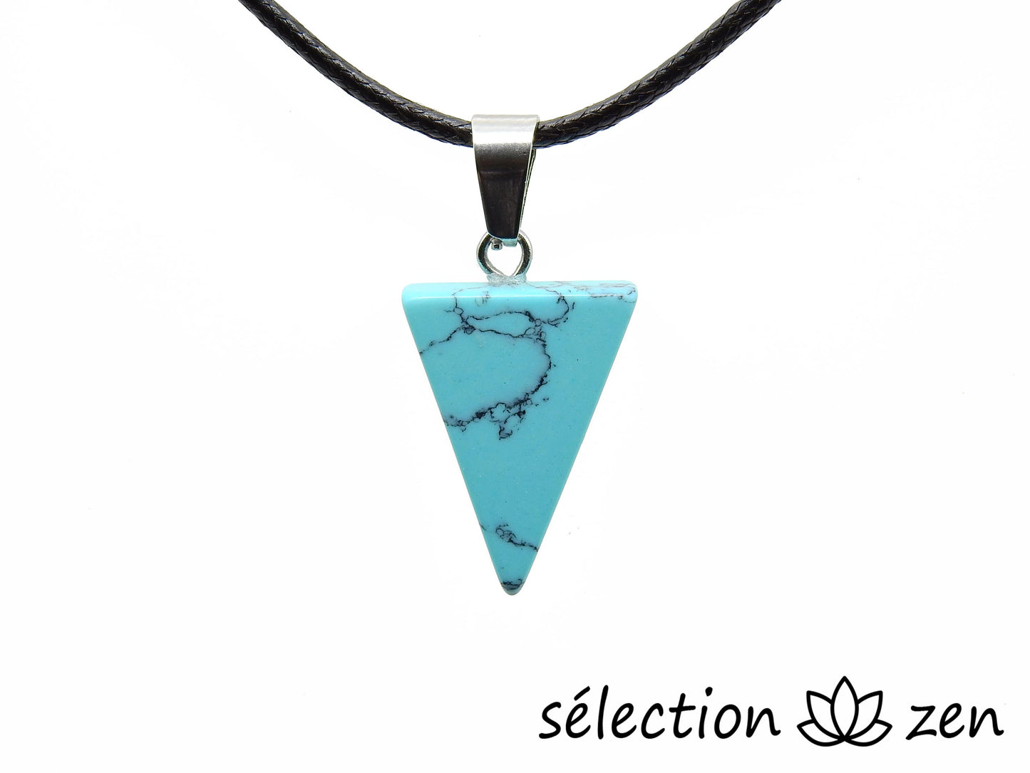 pendentif triangle howlite turquoise selection-zen
