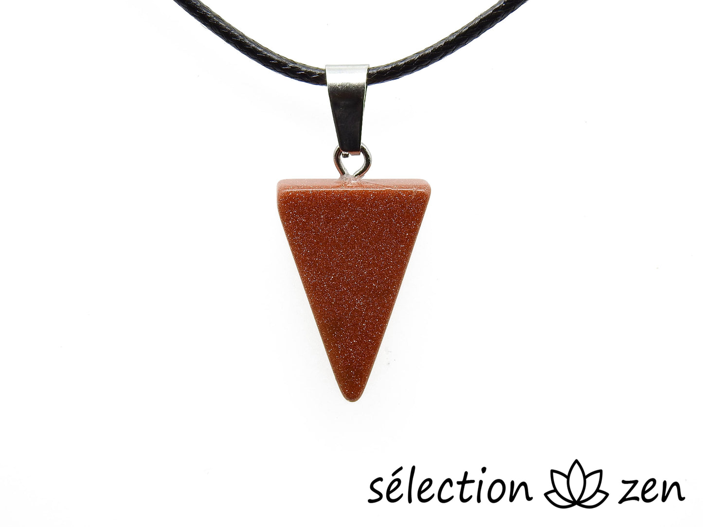 pendentif triangle pierre de sable marron selection-zen