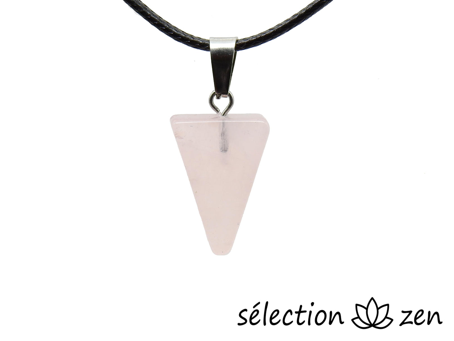 pendentif triangle quartz rose selection-zen