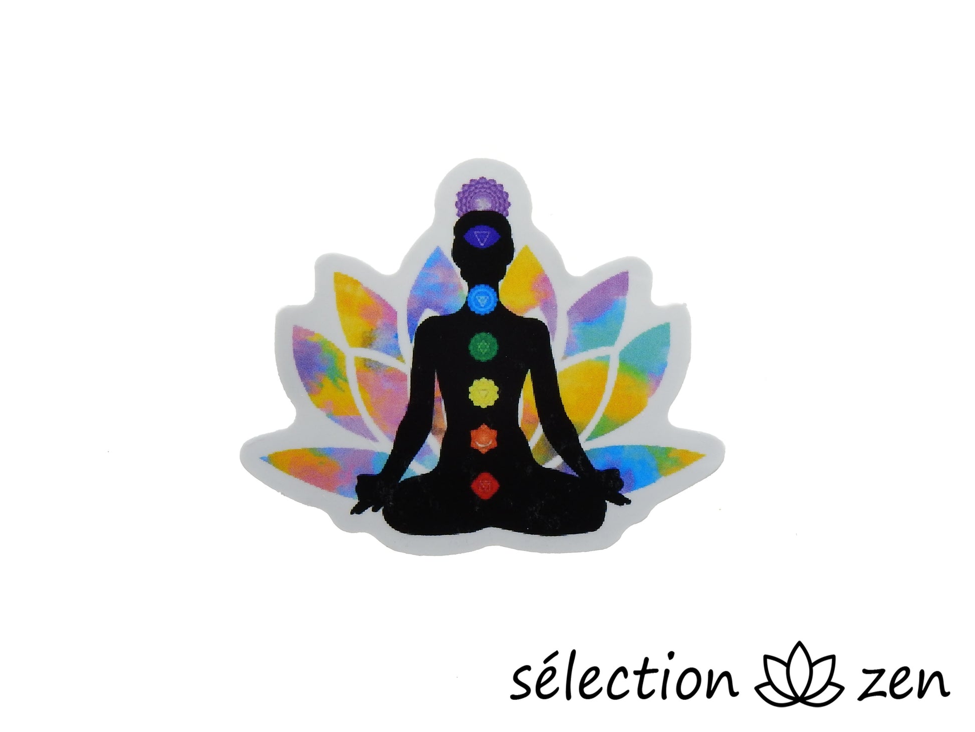 autocollant 7 chakras fleur de lotus selection zen