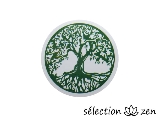 selection-zen autocollant arbre de vie vert et blanc