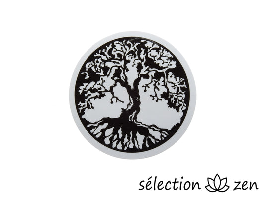 autocollant noir et blanc arbre de vie selection zen