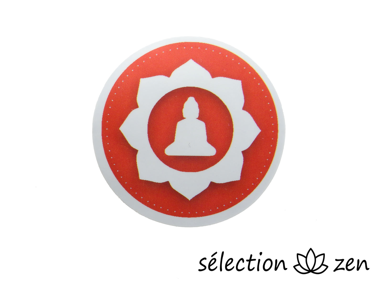 autocollant bouddha rouge et blanc selection zen