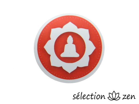 autocollant bouddha rouge et blanc selection zen