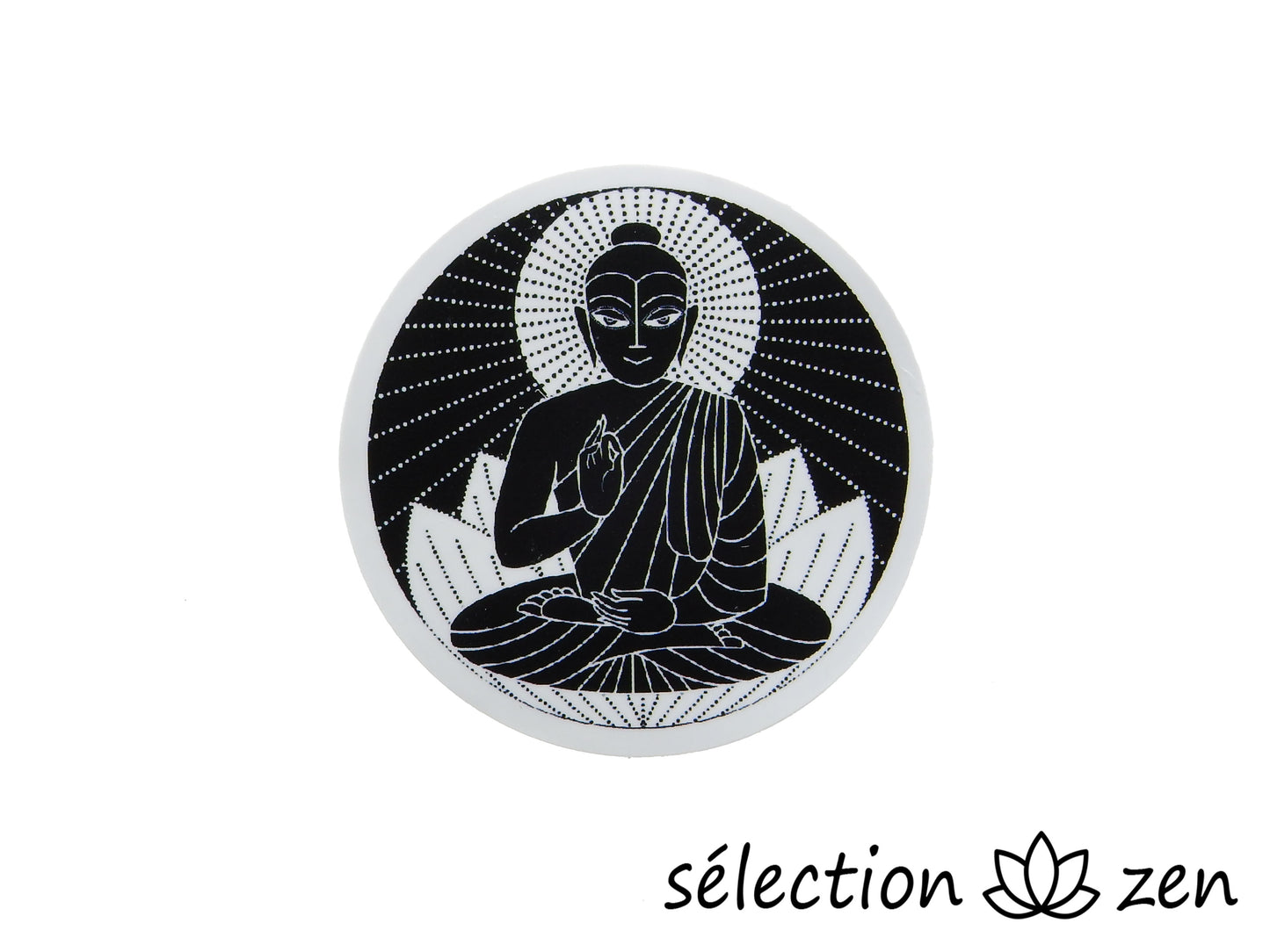 autocollant bouddha noir et blanc selection-zen