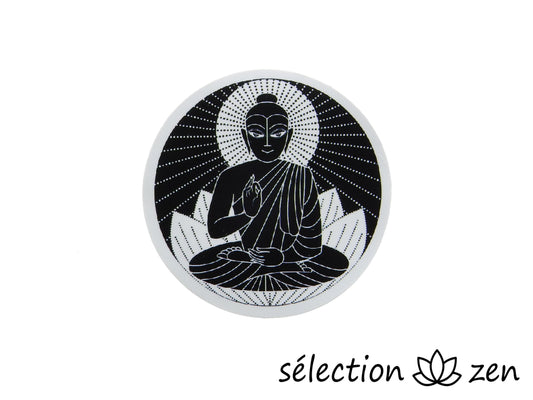 autocollant bouddha noir et blanc selection-zen