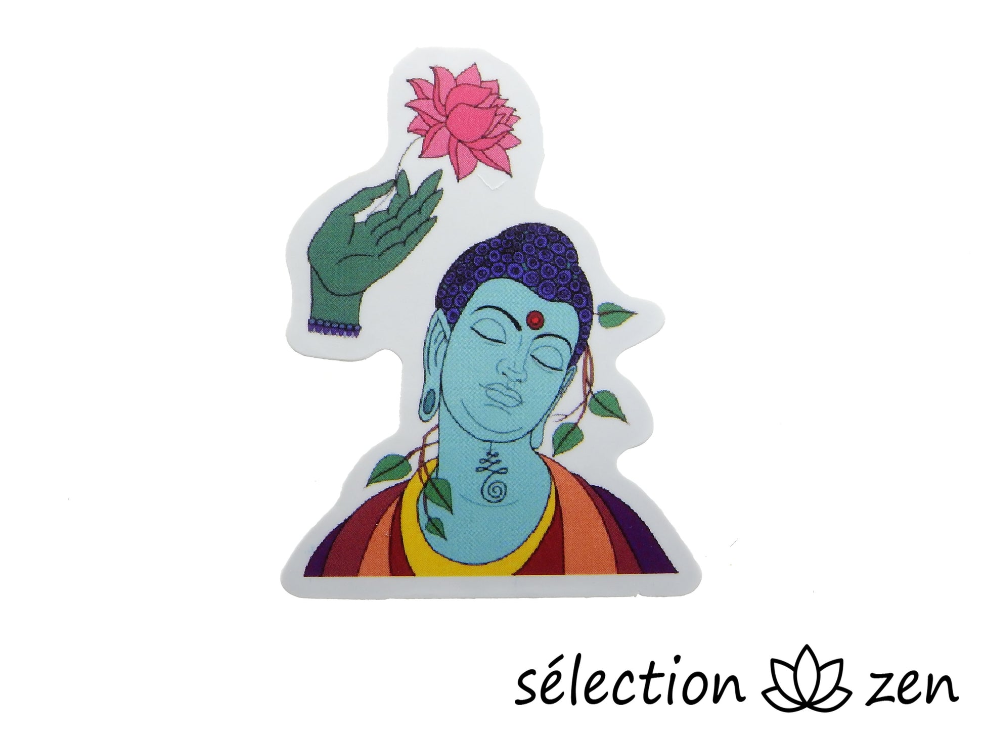 selection-zen autocollant bouddha fleur de lotus