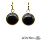 agate noire boucles d'oreilles rondes élégance selection zen