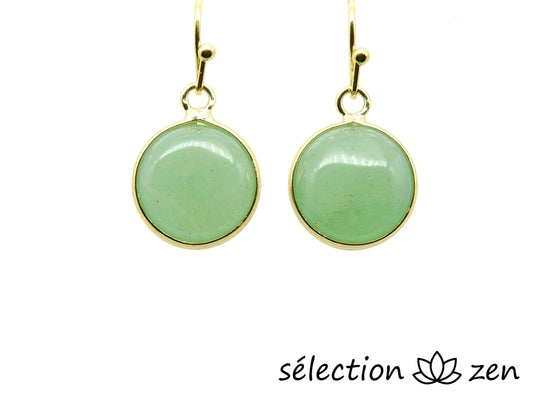 selection zen boucles d'oreilles rondes élégance aventurine