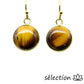 boucles d'oreilles rondes élégance oeil de tigre jaune selection-zen