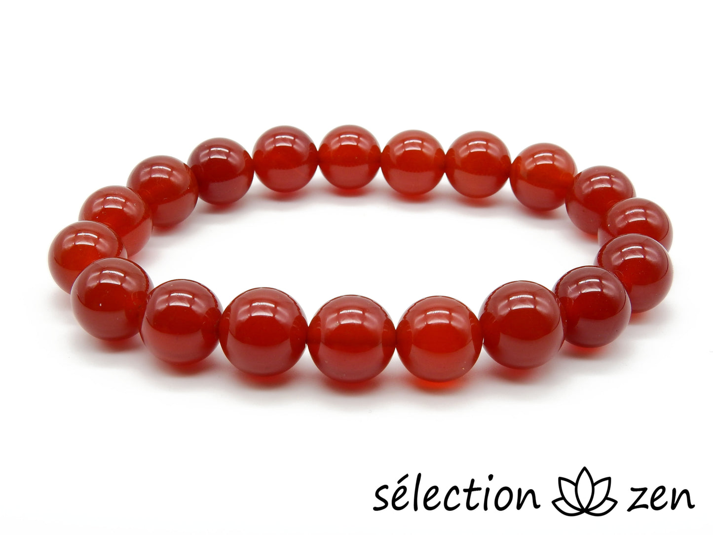 bracelet agate rouge 10mm selection-zen