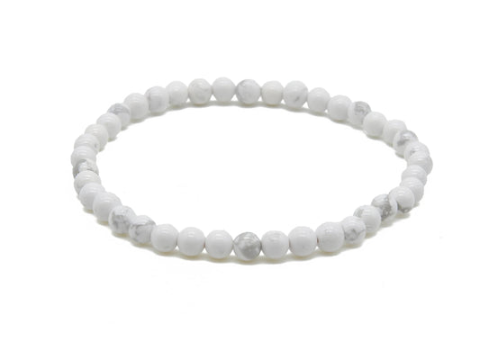 selection zen bracelet 4mm howlite blanche élastique