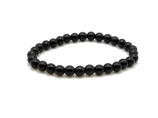 selection zen bracelet 5mm agate noire élastique