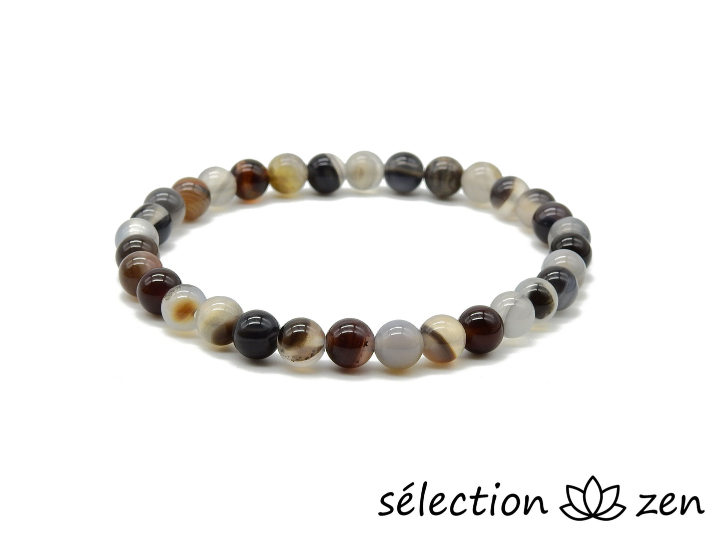 selection zen bracelet agate café 6mm