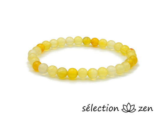 selection zen bracelet agate jaune 6mm