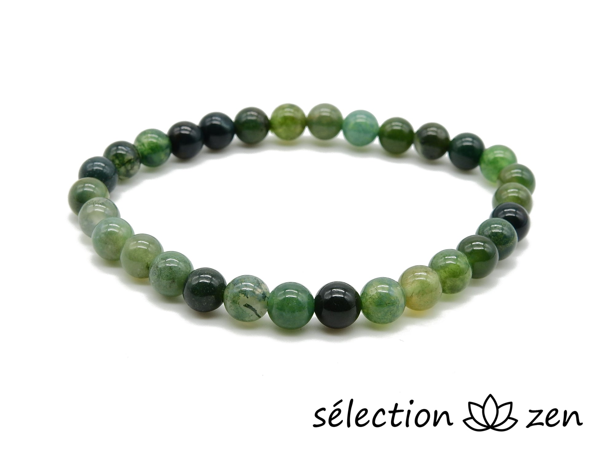 bracelet 6mm agate mousse selection-zen