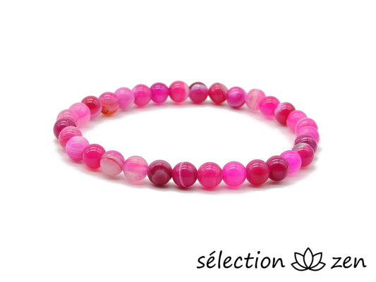 selection-zen bracelet agate rose 6mm