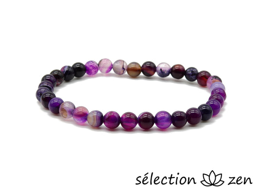 bracelet agate violette 6mm selection zen