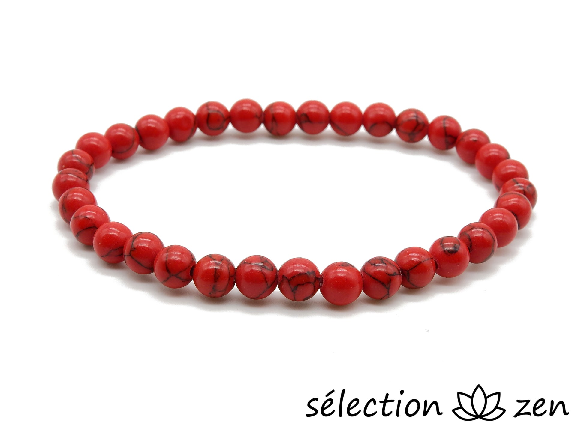 bracelet howlite rouge 6mm selection zen