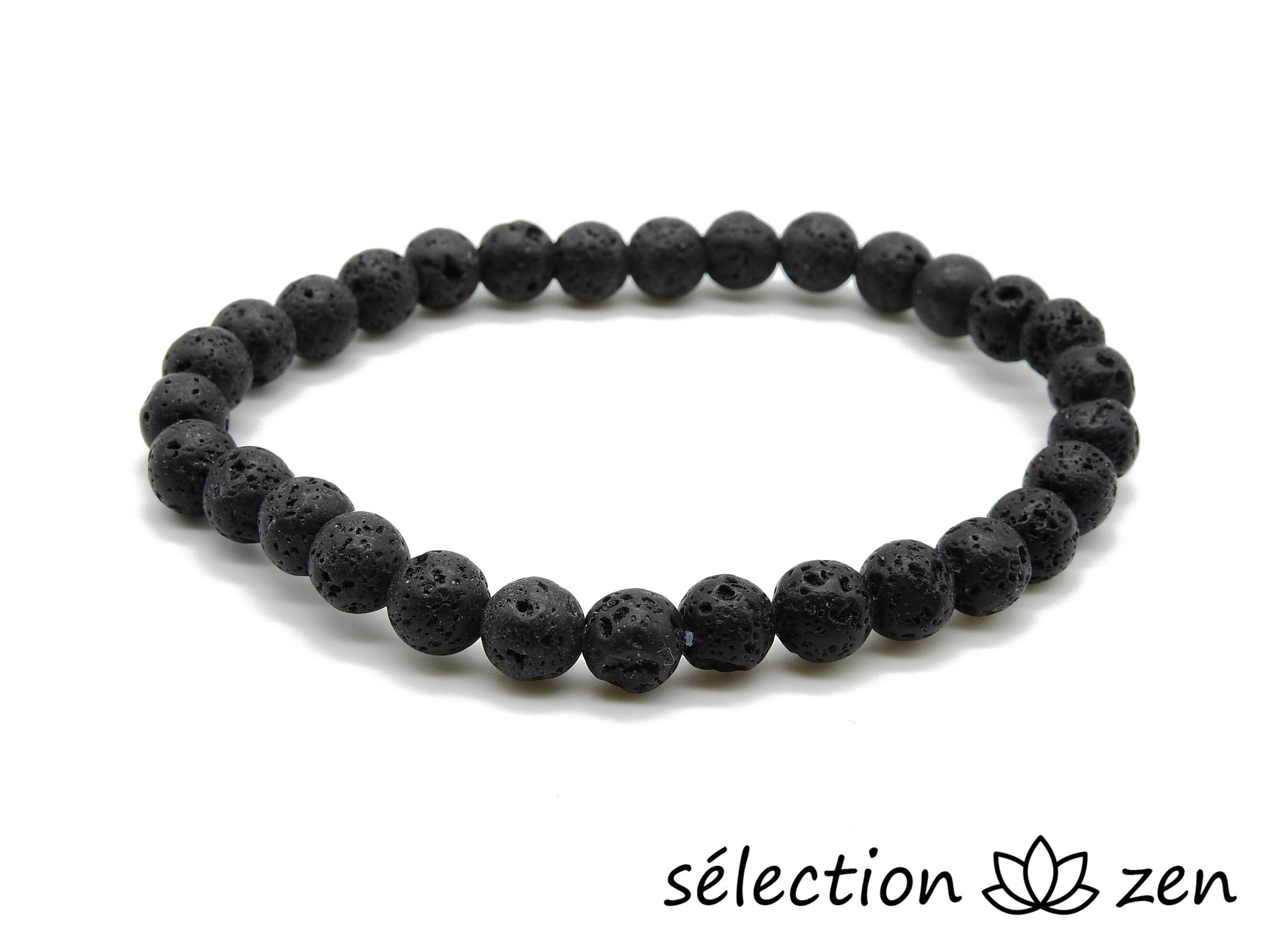 selection-zen bracelet pierre de lave 6mm