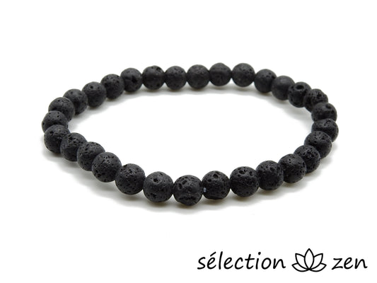 selection-zen bracelet pierre de lave 6mm