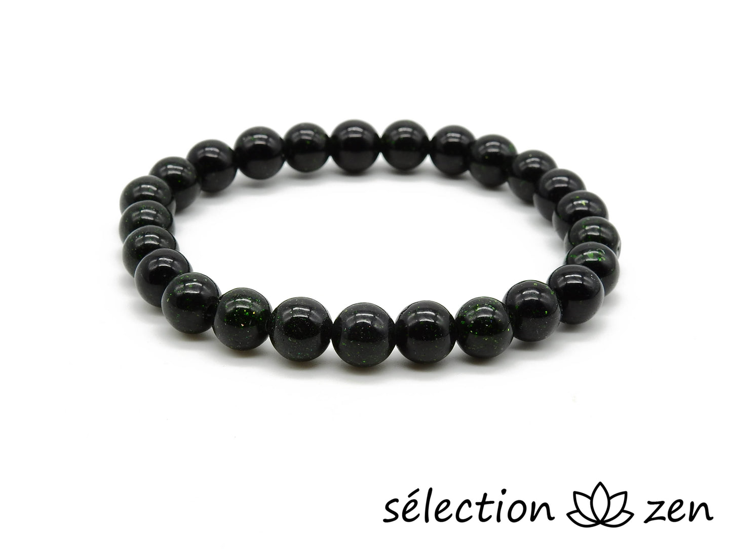 selection zen bracelet pierre de sable vert 7mm
