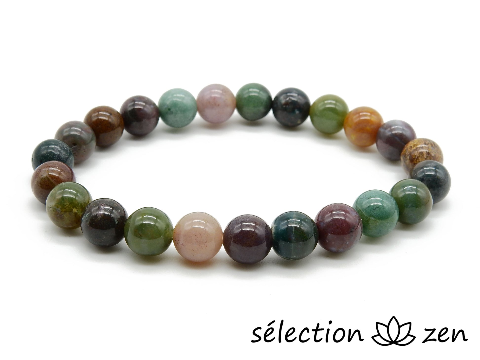 bracelet 8mm agate indienne selection-zen