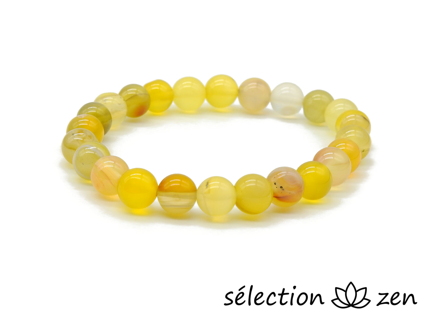 selection zen bracelet agate jaune 8mm