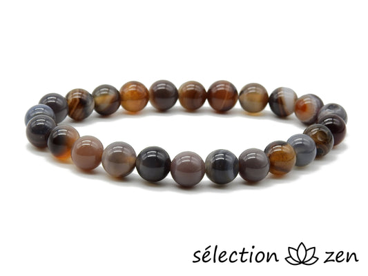 selection zen bracelet agate café 8mm