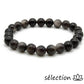 selection-zen bracelet 8mm obsidienne argentée