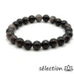 selection zen bracelet 8mm obsidienne argentée