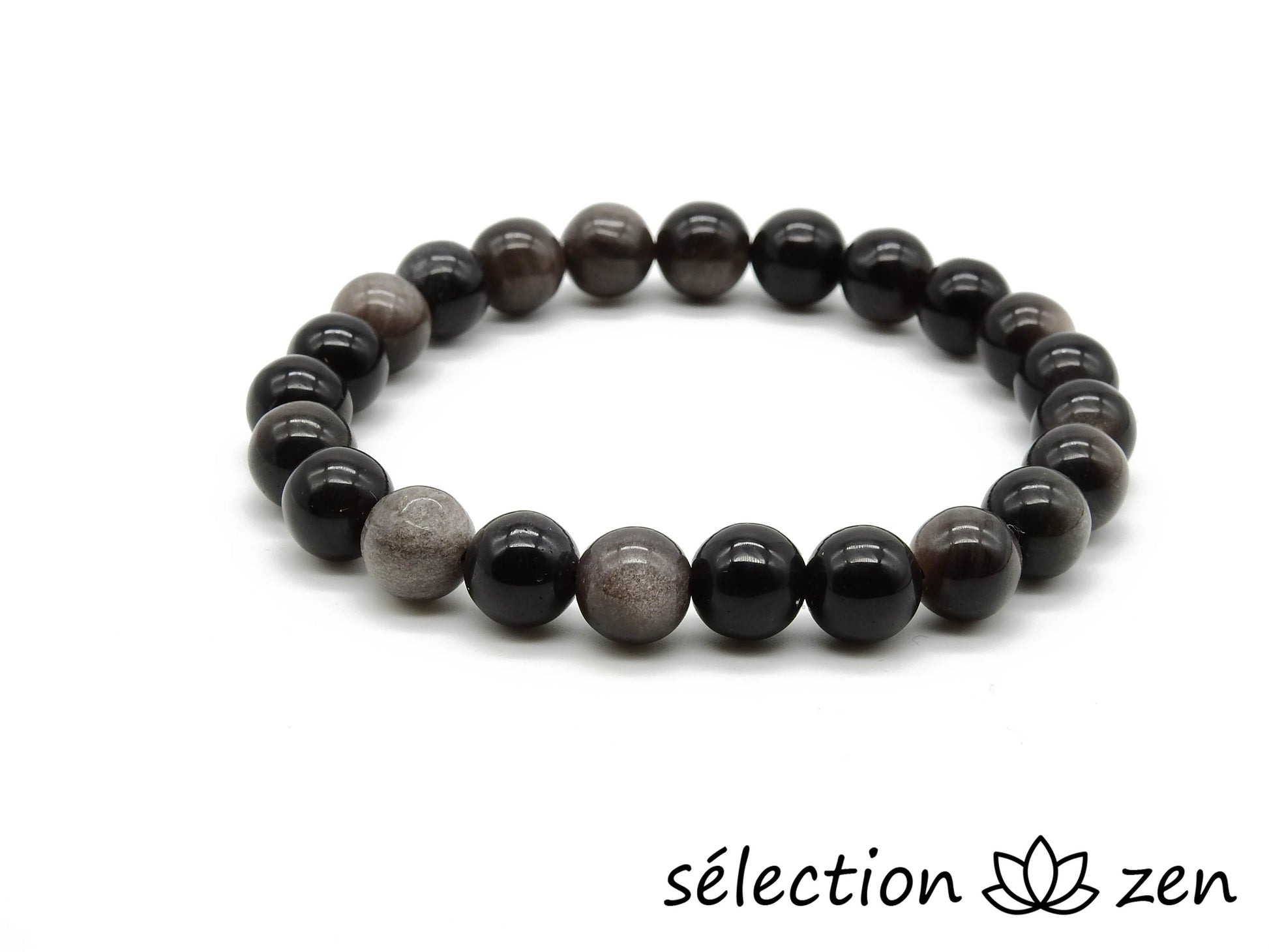 obsidienne argentée bracelet 8mm selection-zen