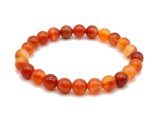 selection zen bracelet agate rouge bandes 8mm