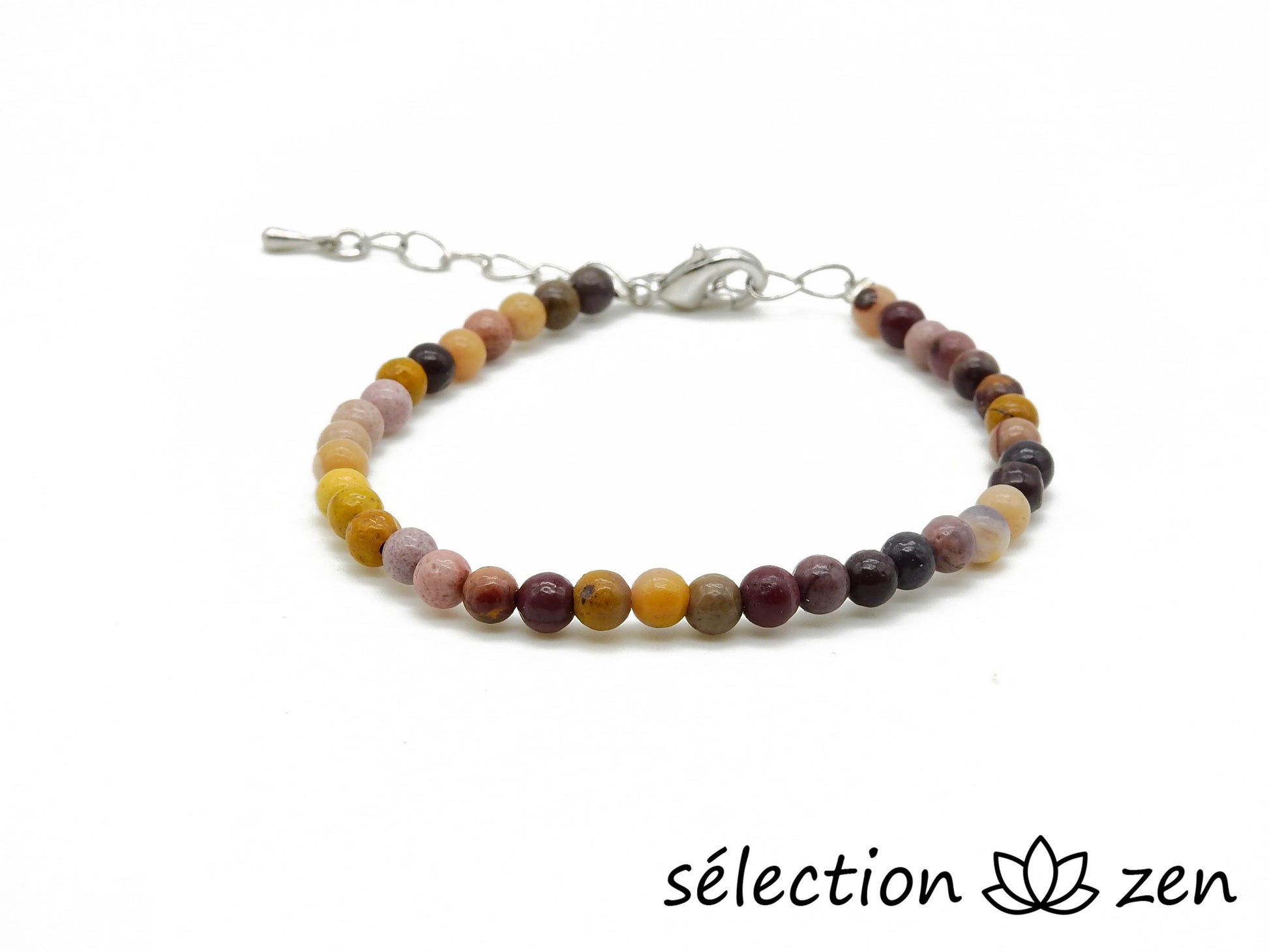 jaspe mokaite bracelet réglable 4mm selection-zen