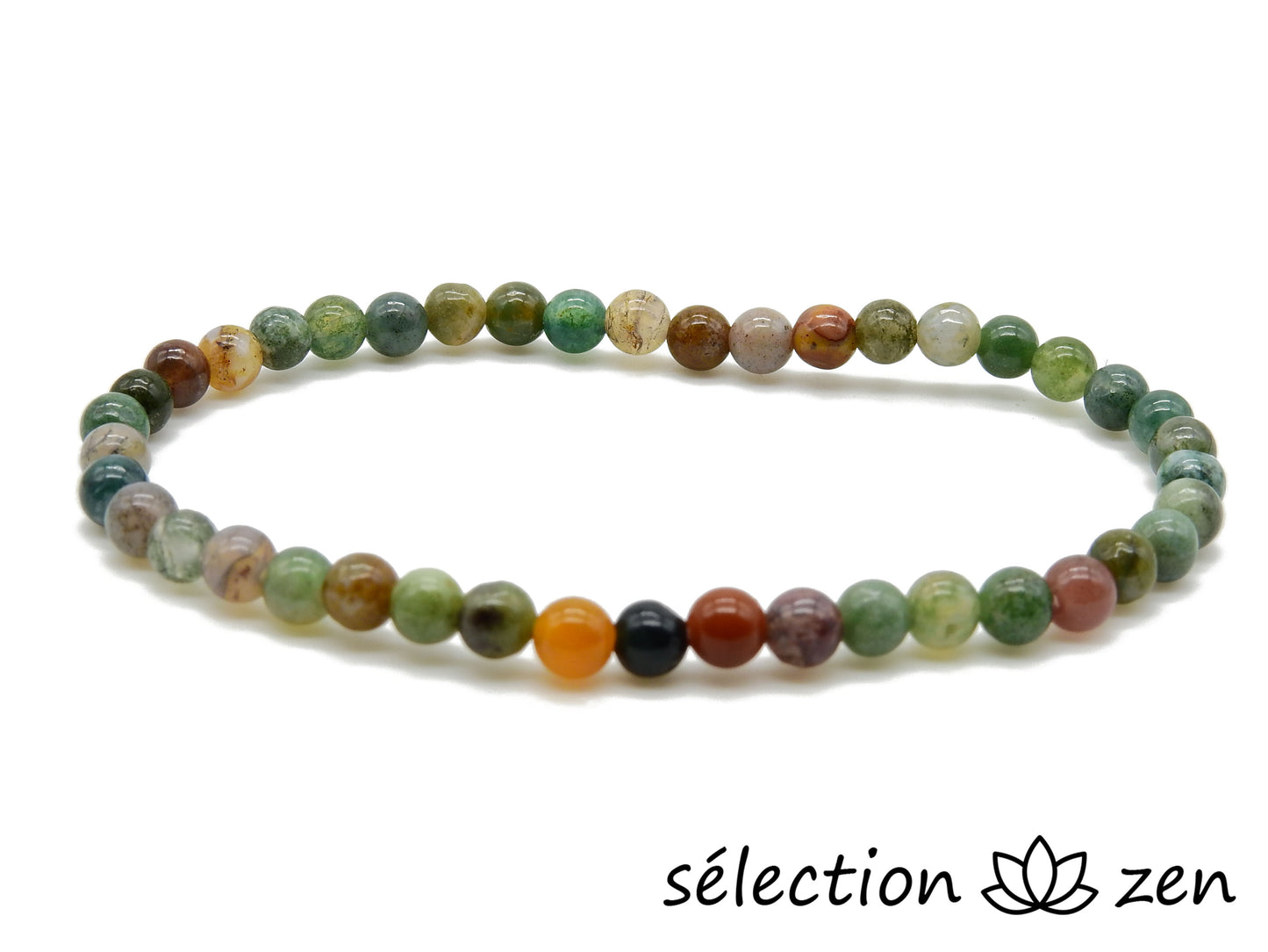 bracelet agate indienne 4mm selection-zen