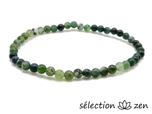 bracelet agate mousse 4mm selection zen