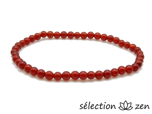 bracelet agate rouge 4mm selection zen