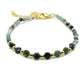 selection zen bracelet réglable doré duo en perles à facettes 3mm et 4mm en agate mousse avec perles dorées et chaine de réglage dorée