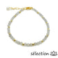 selection-zen bracelet réglable doré 3mm finesse labradorite avec chaine   coeurs dorée et perle d'eau douce