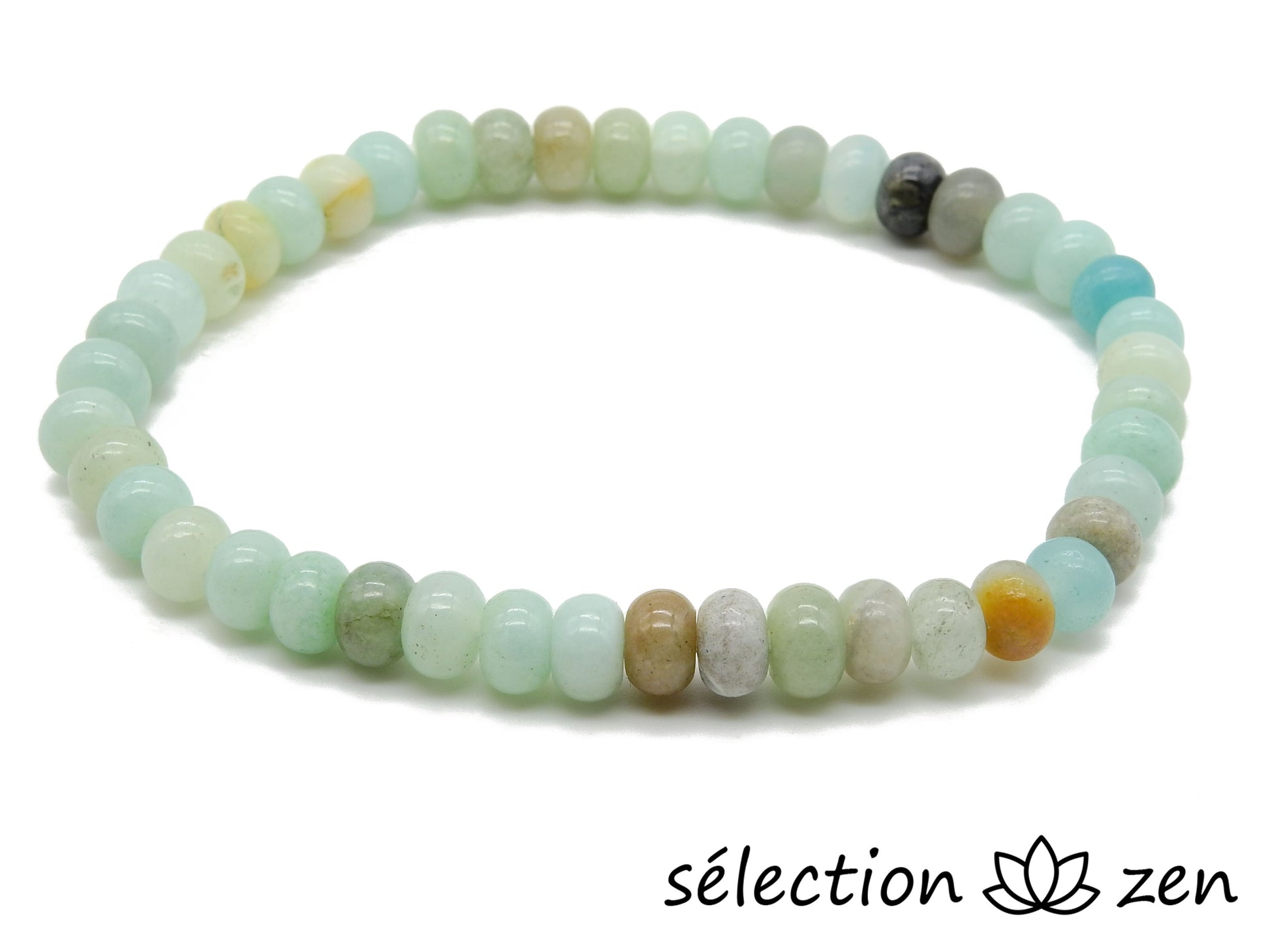 selection zen bracelet perles plates amazonite 6mm