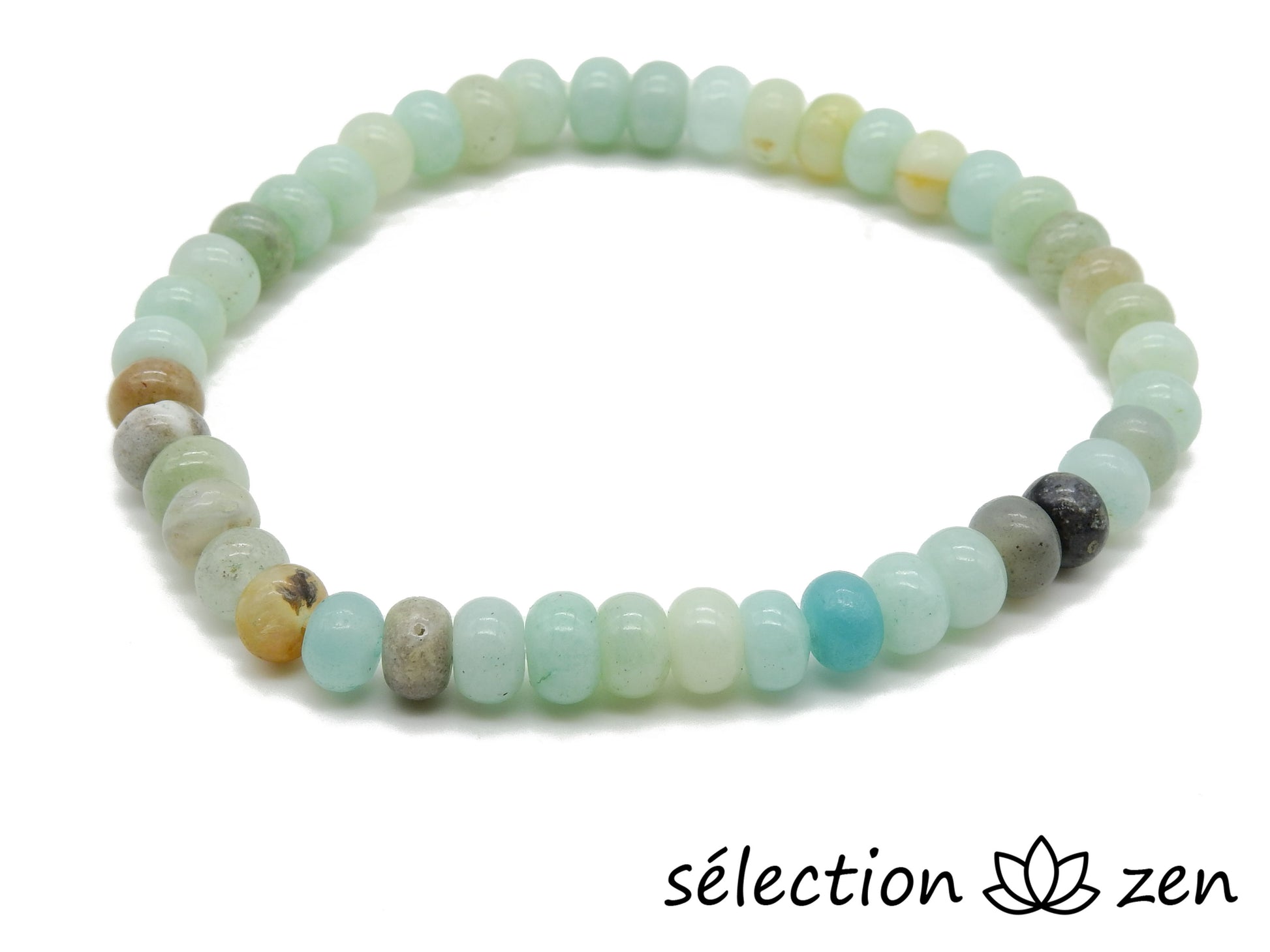 amazonite bracelet perles plates 6mm selection-zen