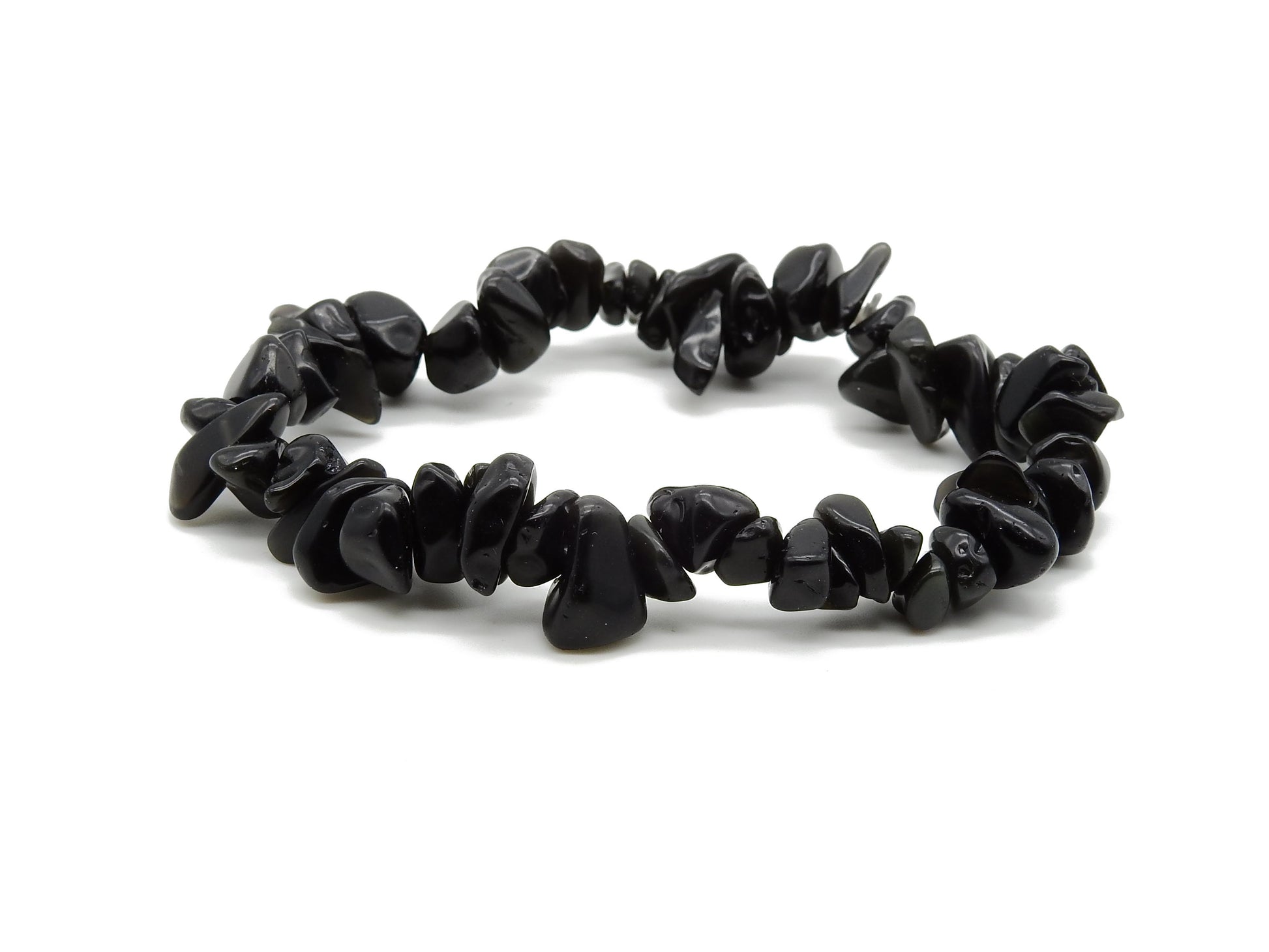 selection zen bracelet agate noire pierres irrégulières