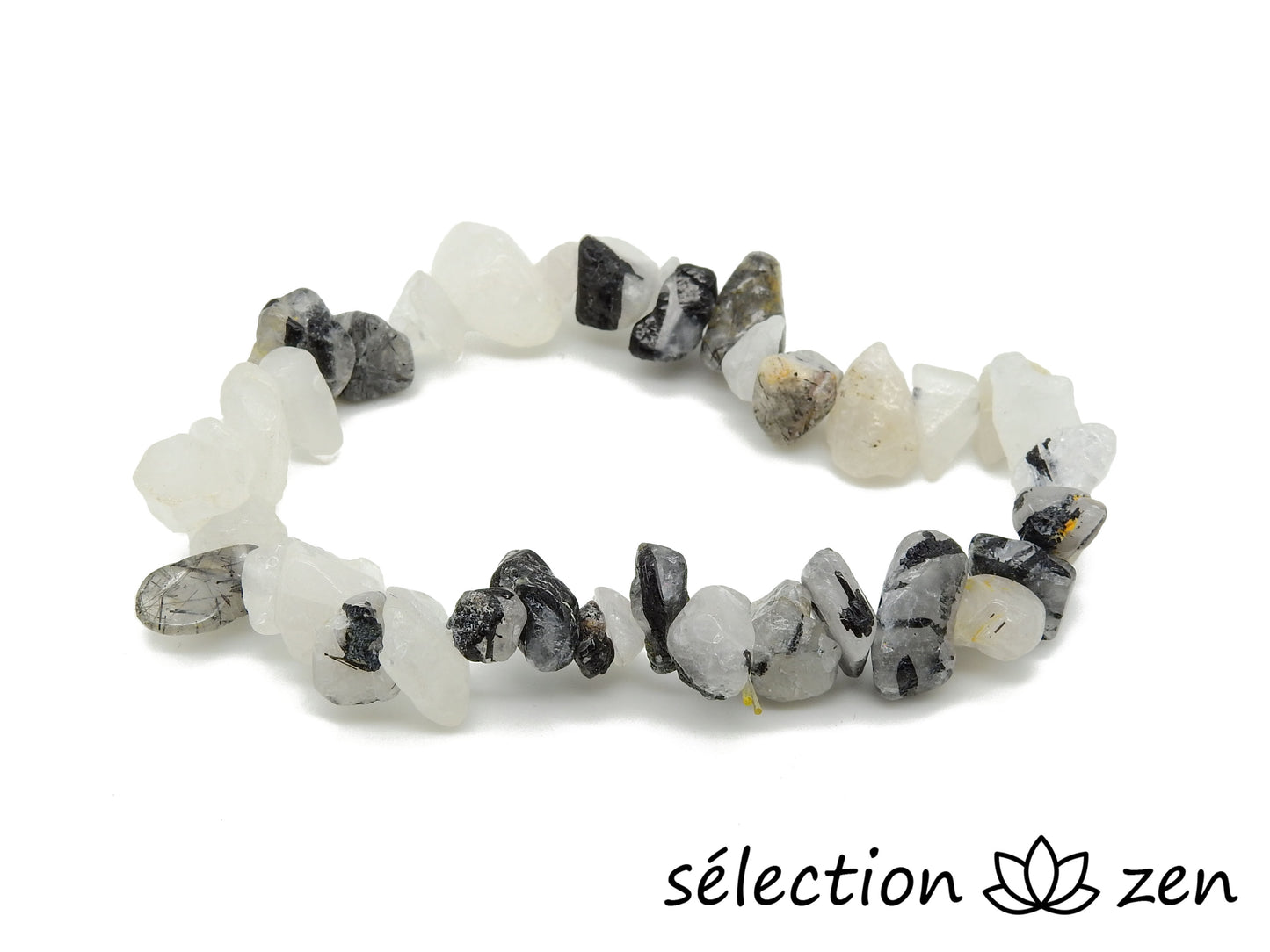 selection zen bracelet pierres irrégulières quartz tourmaline