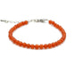 Bracelet réglable argenté 4mm agate rouge