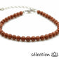 bracelet réglable argenté 4mm pierre de sable marron selection-zen