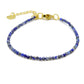 selection zen bracelet réglable doré 2mm à facettes lapis lazuli