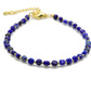 selection zen bracelet réglable doré perles à facettes en lapis-lazuli et perles dorées avec chaine de réglage dorée