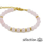 selection-zen bracelet réglable doré quartz rose 6mm