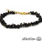 selection zen bracelet réglable doré pierres irrégulières agate noire